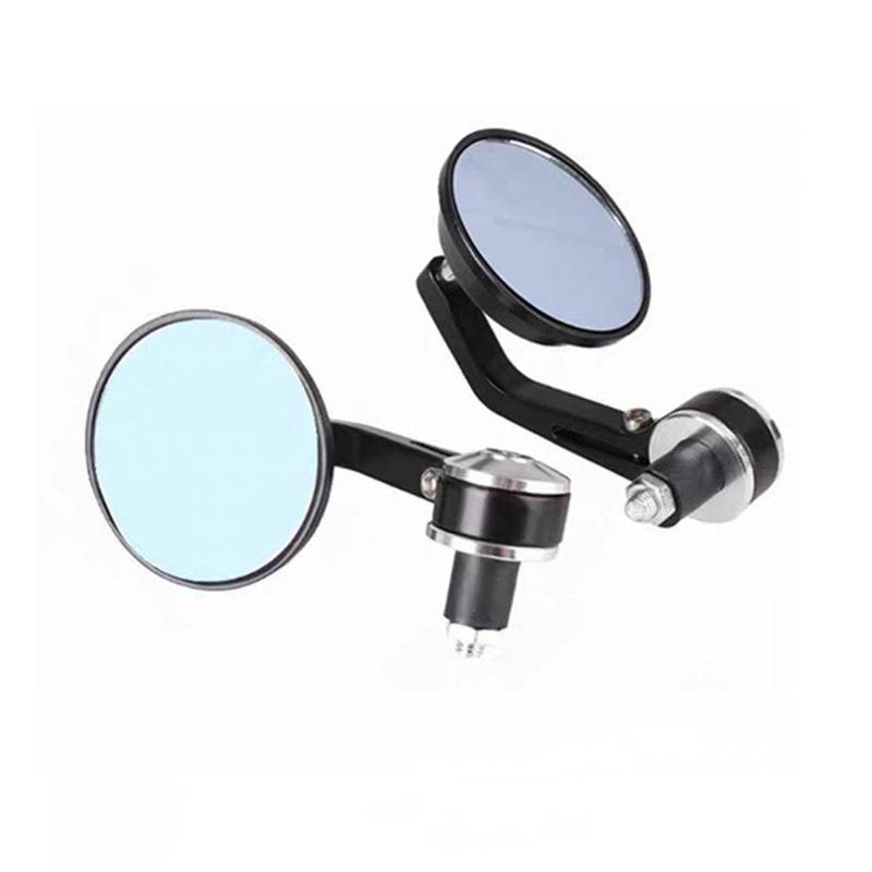 Motorrad Seitenspiegel Für Shadow 750 1100 Für Rebel 500 Für NC750X Für CB125R Retro 22mm Lenkerendspiegel Motorrad Rückspiegel Universal Motorrad Rückspiegel(Silber) von IUKMR