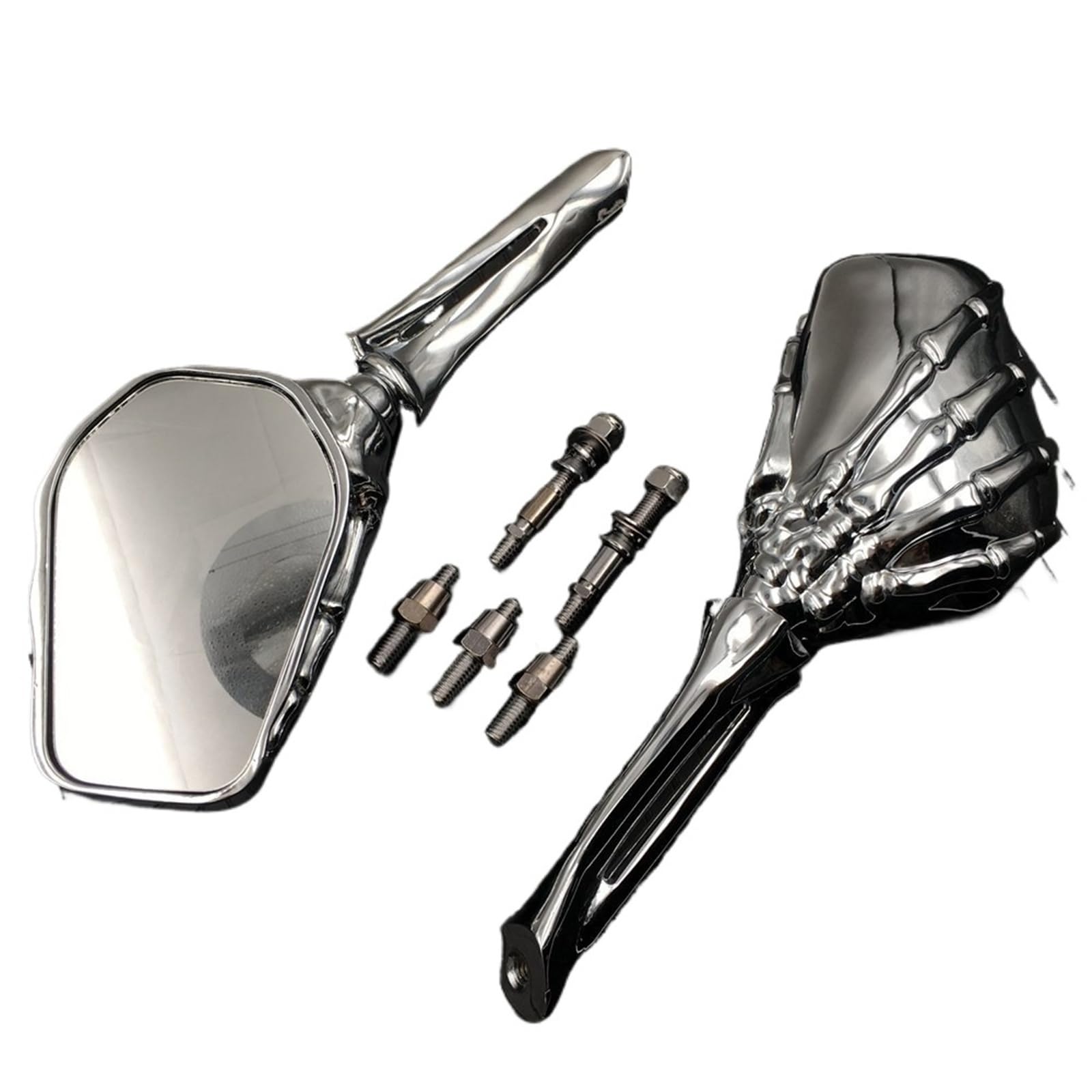 Motorrad Seitenspiegel Für Softail Für Sportster Für Touring Motorrad Skeleton Schädel Hand Seite Spiegel Rückspiegel Motorrad Rückspiegel(A) von IUKMR
