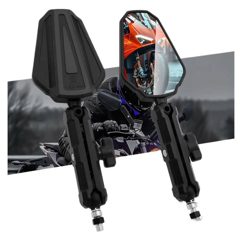 Motorrad Seitenspiegel Für Street Adventure Dirt ATV Universal Motorrad Spiegel Winkel Einstellbar Klapp Lenker Seite Spiegel Mit Motorrad Rückspiegel von IUKMR