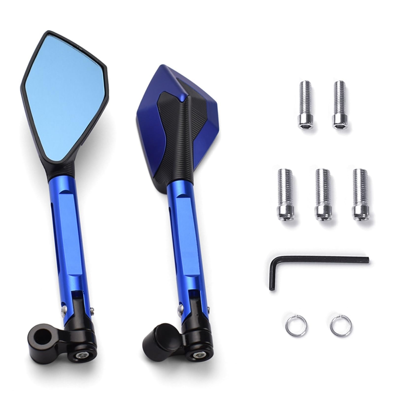 Motorrad Seitenspiegel Für Suzuki Für GSX1300R Für Hayabusa Für GSX-S1000 Für GSX-S750 Custom Motorrad Rearview Außenspiegel 10mm 8mm Motorrad Rückspiegel(Blue) von IUKMR