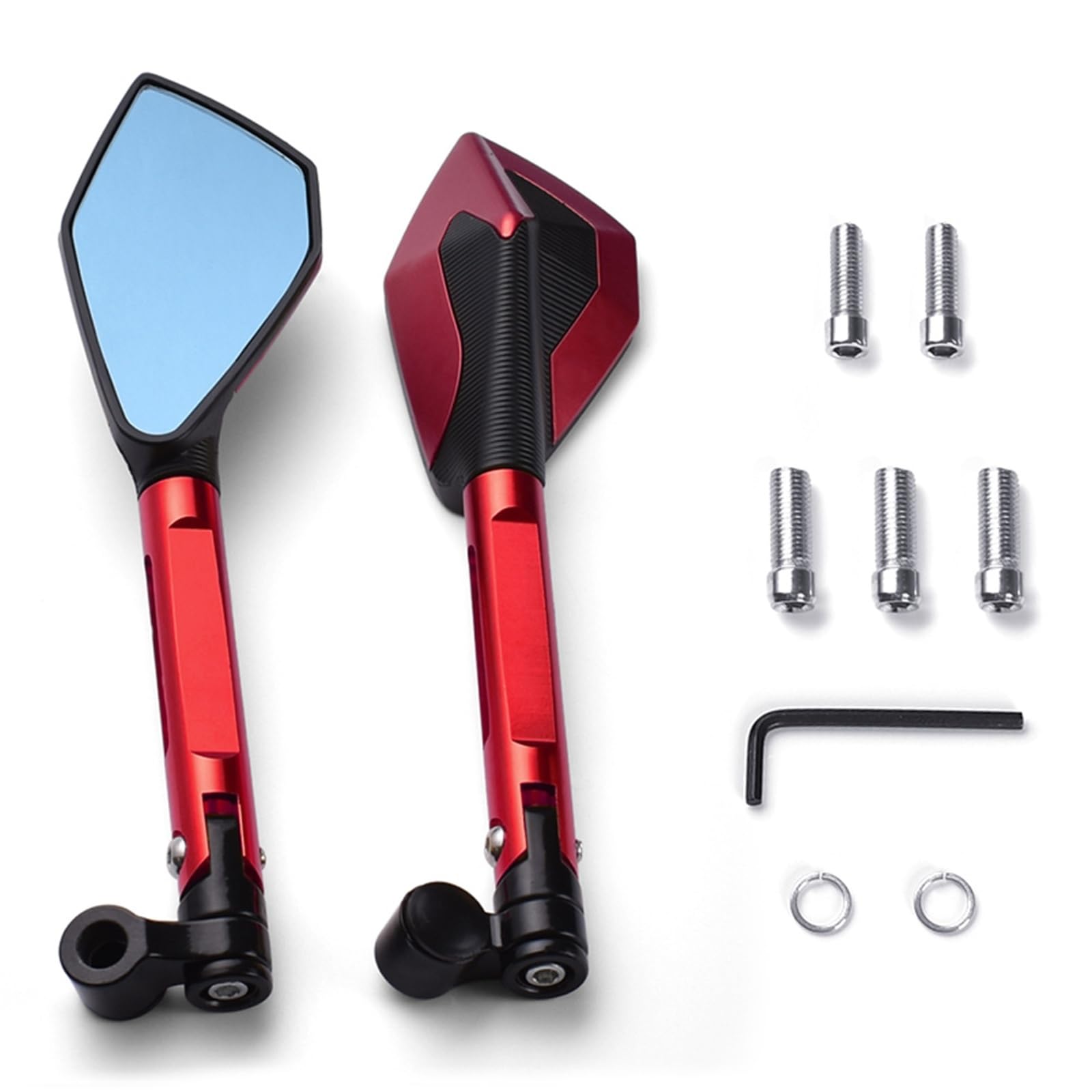 Motorrad Seitenspiegel Für Suzuki Für GSX1300R Für Hayabusa Für GSX-S1000 Für GSX-S750 Custom Motorrad Rearview Außenspiegel 10mm 8mm Motorrad Rückspiegel(Red) von IUKMR