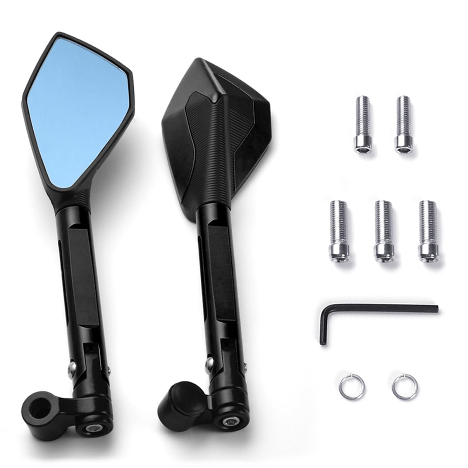 Motorrad Seitenspiegel Für Suzuki Für GSX1300R Für Hayabusa Für GSX-S1000 Für GSX-S750 Custom Motorrad Rearview Außenspiegel 10mm 8mm Motorrad Rückspiegel(Schwarz) von IUKMR