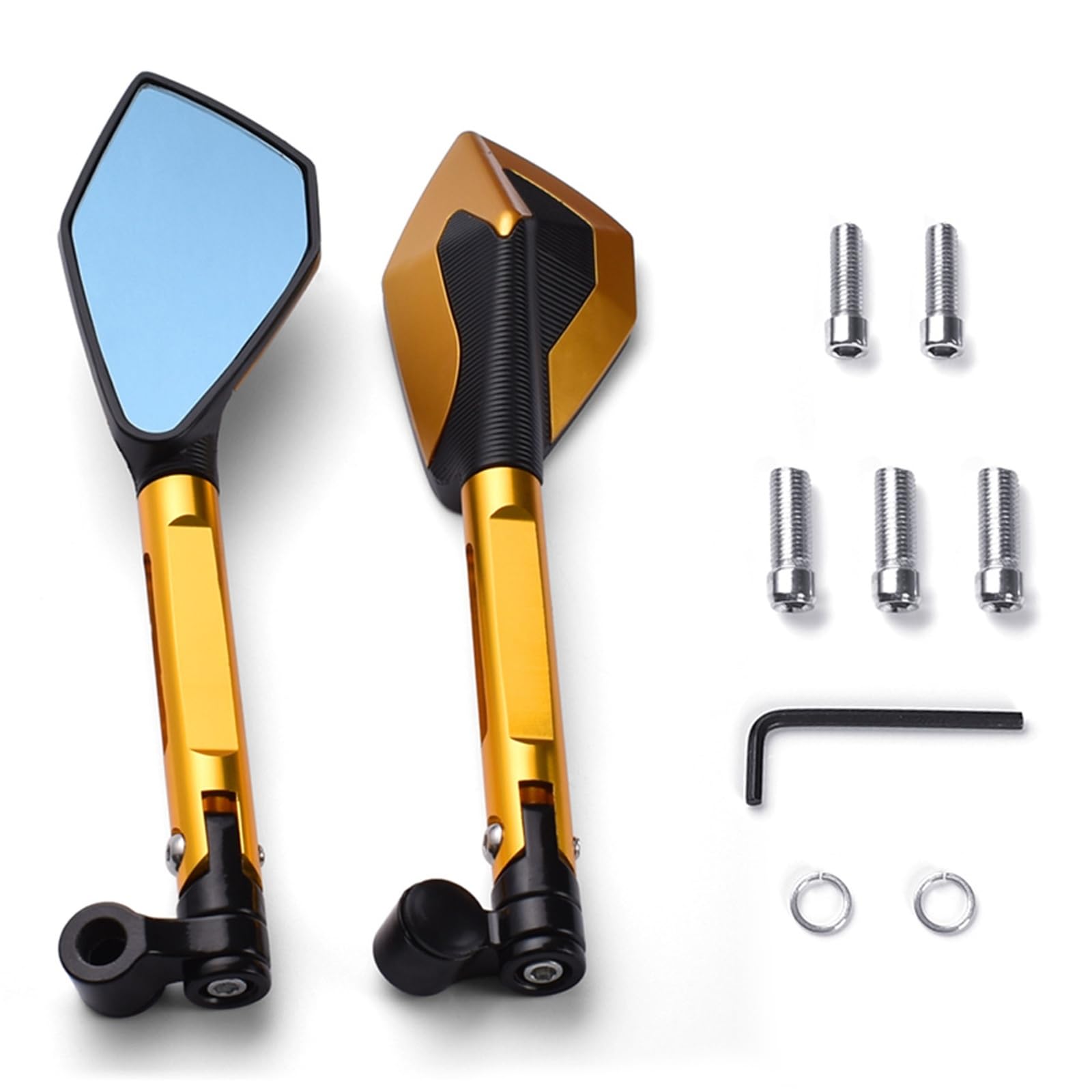 Motorrad Seitenspiegel Für Suzuki Für GSX1300R Für Hayabusa Für GSX-S1000 Für GSX-S750 Custom Motorrad Rearview Außenspiegel 10mm 8mm Motorrad Rückspiegel(Yellow) von IUKMR