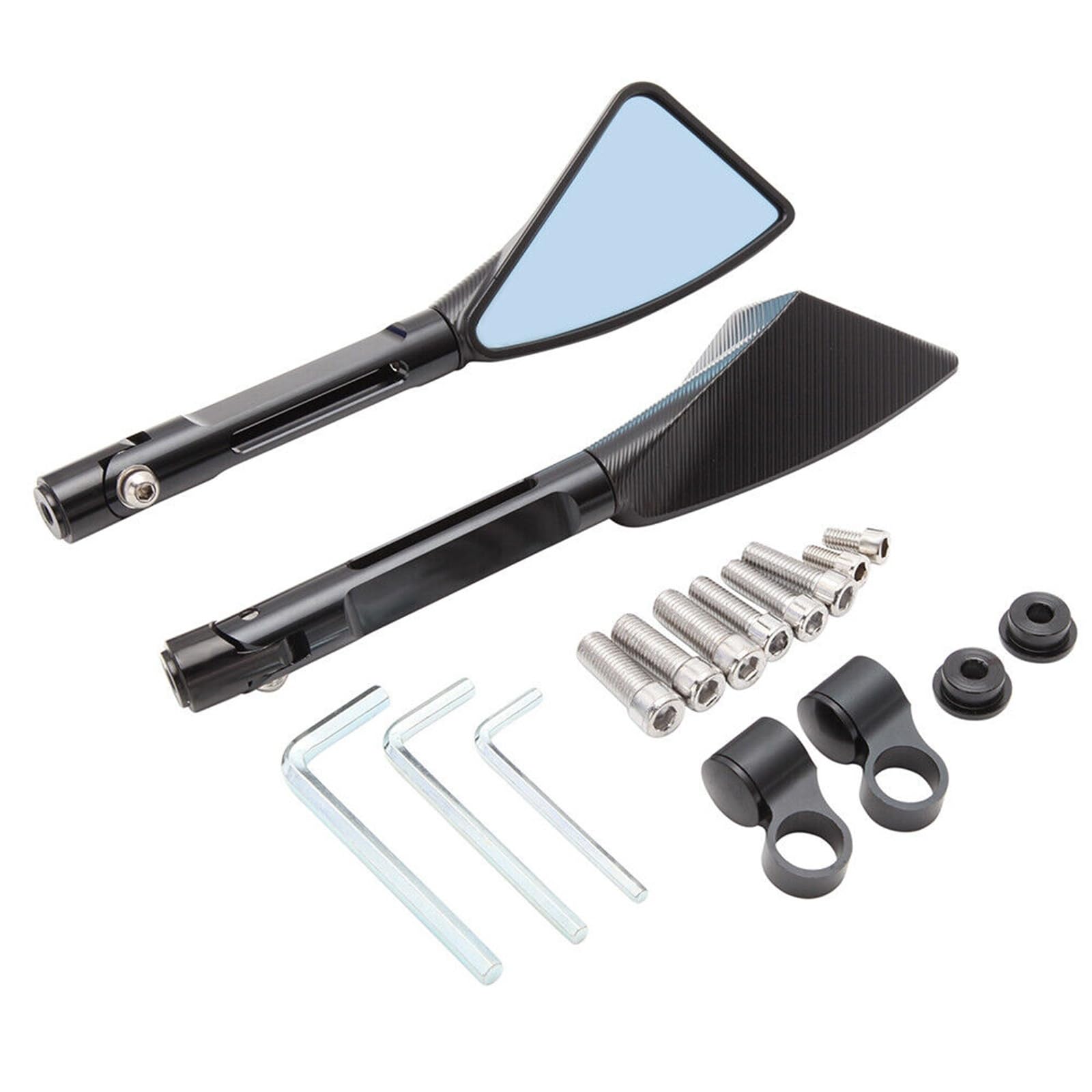 Motorrad Seitenspiegel Für Suzuki Motormodifikationsteil Universal CNC Motorrad Rearview Außenspiegel Motorrad Rückspiegel(Schwarz) von IUKMR