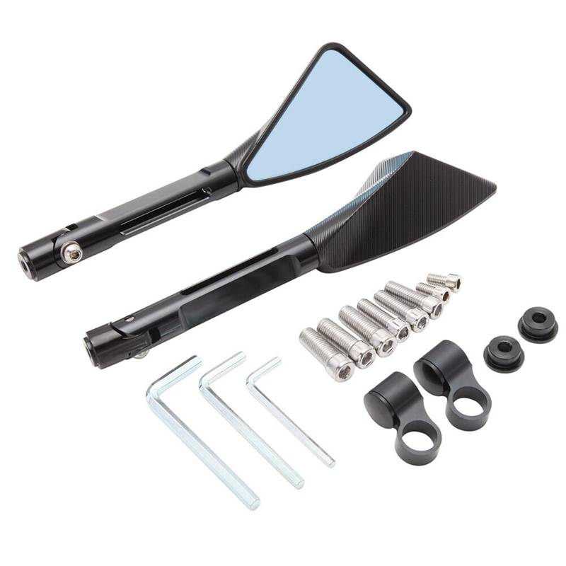 Motorrad Seitenspiegel Für Suzuki Motormodifikationsteil Universal CNC Motorrad Rearview Außenspiegel Motorrad Rückspiegel(Schwarz) von IUKMR