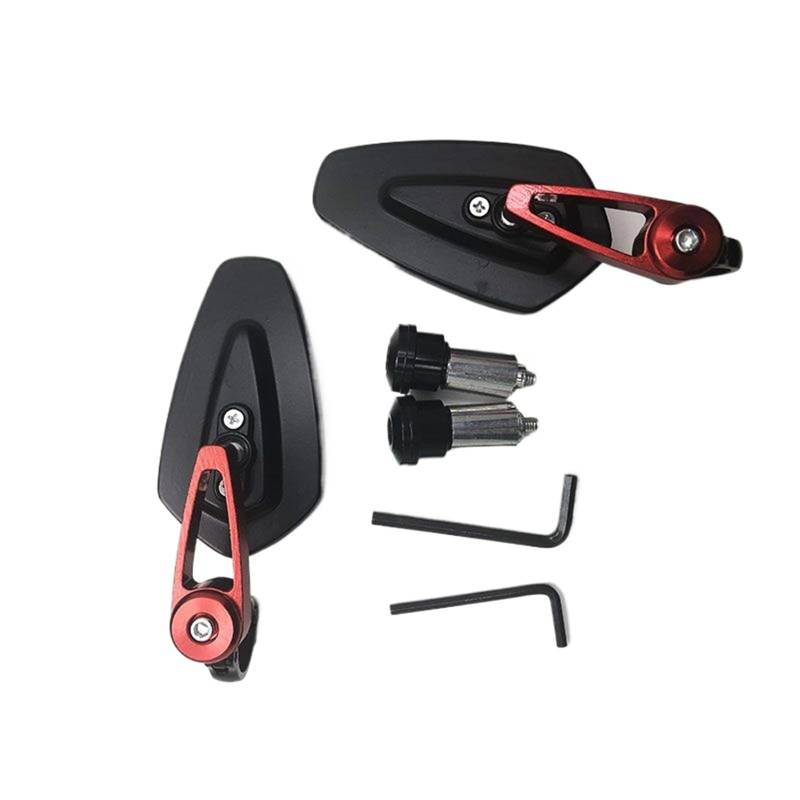 Motorrad Seitenspiegel Für Suzuki Universal Motorrad 7/8 "Lenkerende Billet Aluminium Seite Rückspiegel 360 Grad Schwenk Motorrad Rückspiegel(Red) von IUKMR