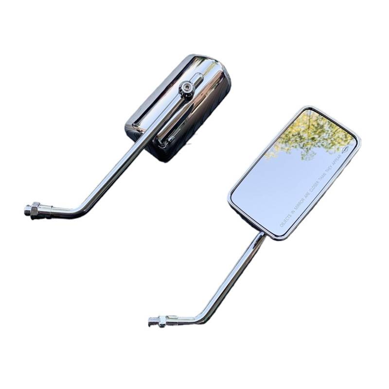 Motorrad Seitenspiegel Für Universal Motorrad 10mm Rechteck Rückspiegel Benutzerdefinierte Seite Spiegel Motorrad Rückspiegel(Chrome) von IUKMR