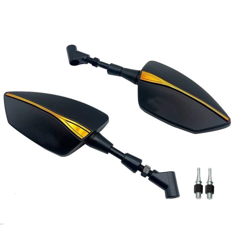 Motorrad Seitenspiegel Für Varadero XL 1000 125 Für ABS XT Universal 10mm Motorrad Adjustabale Rückspiegel Links Rechts Rückansicht Spiegel Seite Spiegel Motorrad Rückspiegel(NO Logo Yellow) von IUKMR