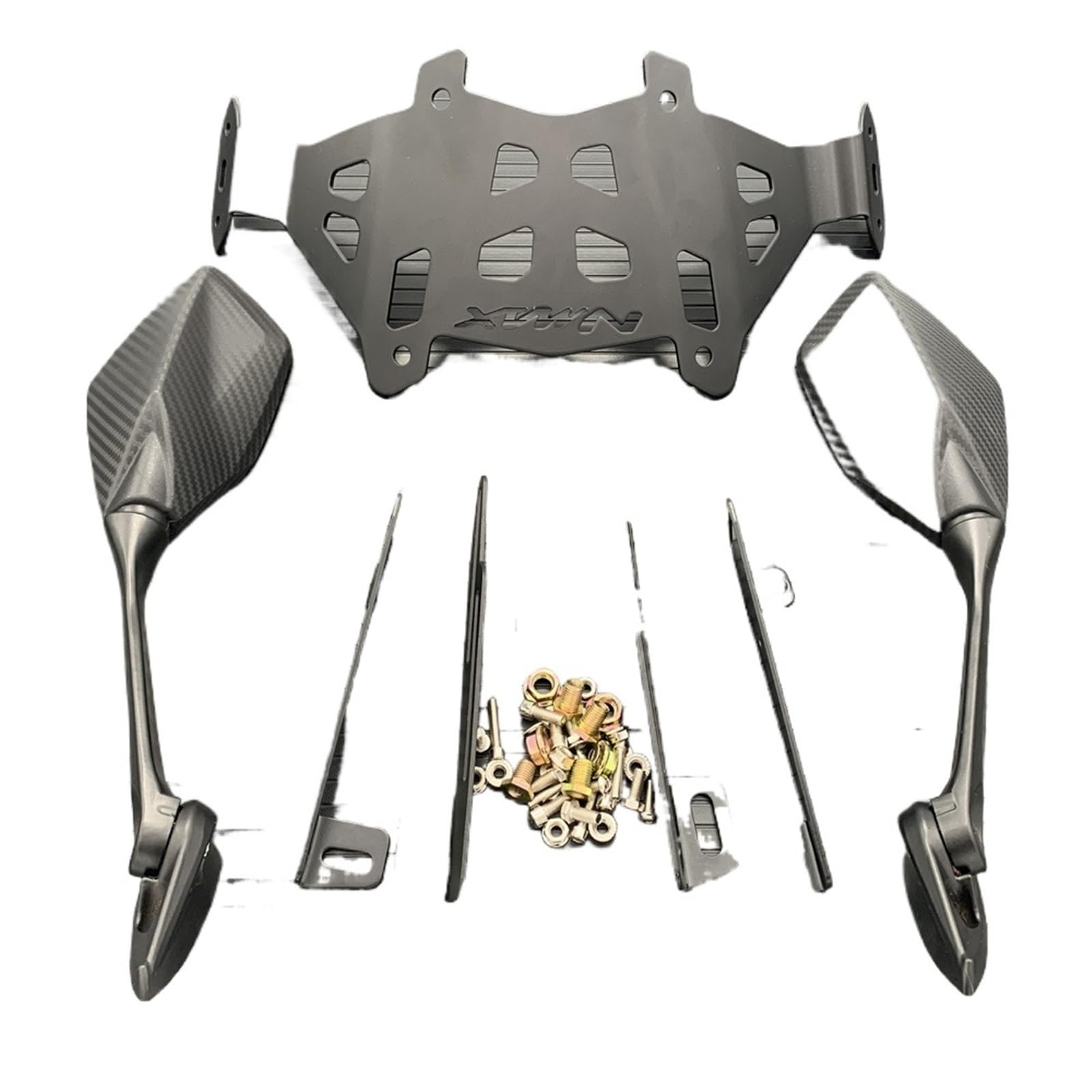 Motorrad Seitenspiegel Für X N-MAX Für Nmax 155 2020 2021 Motorrad Windschutzscheibenhalterung Rückspiegelhalterung Motorrad Rückspiegel(Bracket and Mirror) von IUKMR