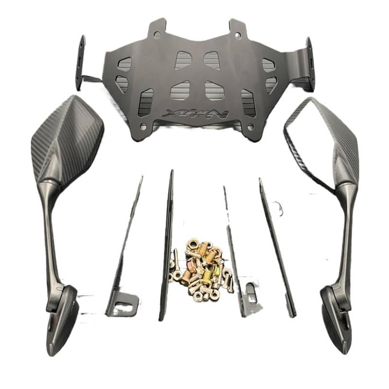 Motorrad Seitenspiegel Für X N-MAX Für Nmax 155 2020 2021 Motorrad Windschutzscheibenhalterung Rückspiegelhalterung Motorrad Rückspiegel(Bracket and Mirror) von IUKMR