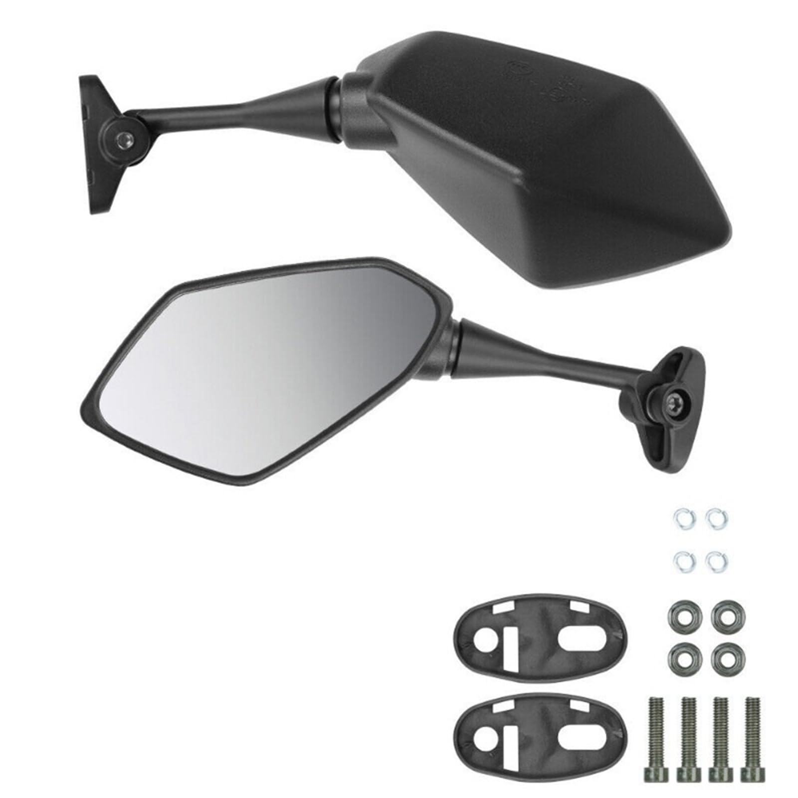 Motorrad Seitenspiegel Für YZF R1 R6 R25 R15 R125 R3 R1S R1M Für FZ6R Spiegel Motorrad Roller Rückansicht Motorrad Rückspiegel(Schwarz) von IUKMR