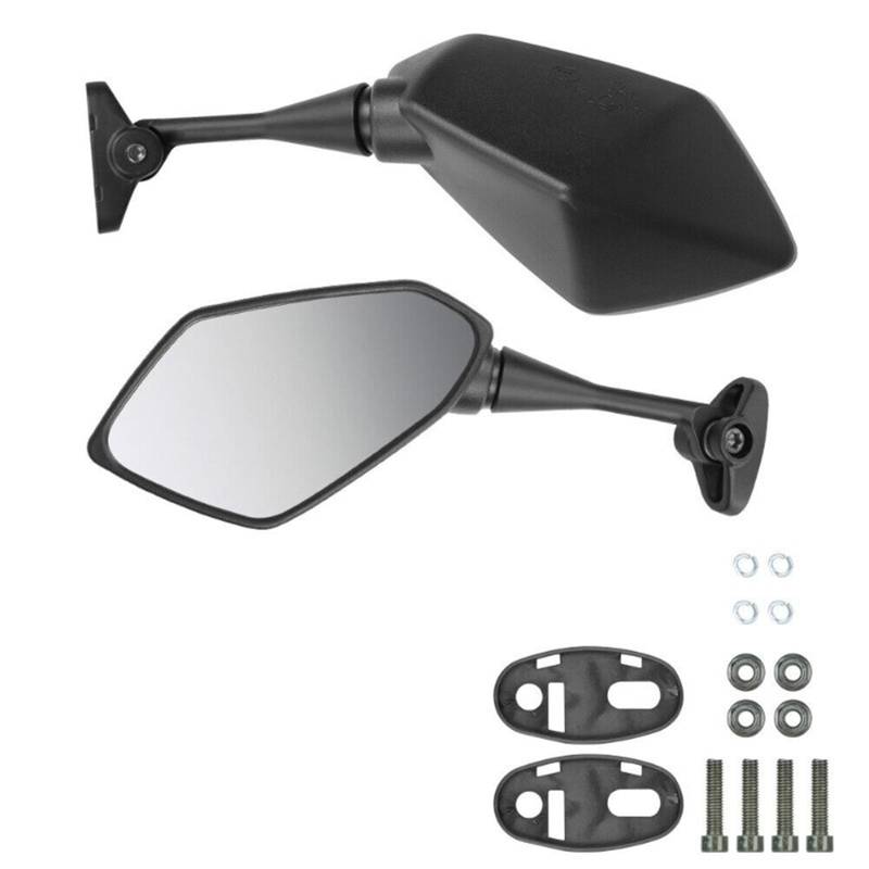 Motorrad Seitenspiegel Für YZF R1 R6 R25 R15 R125 R3 R1S R1M Für FZ6R Spiegel Motorrad Roller Rückansicht Motorrad Rückspiegel(Schwarz) von IUKMR