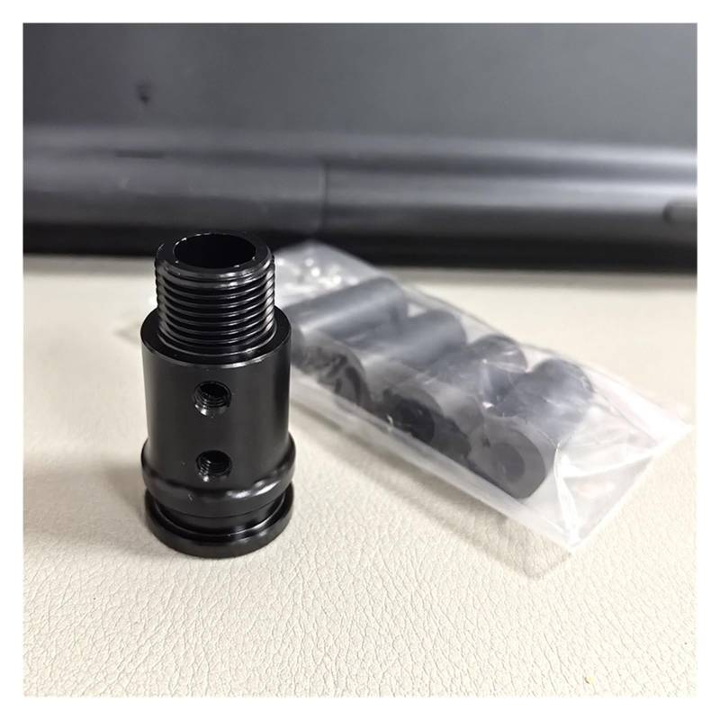 Schaltknauf Aluminium M18x1.5 Schaltknaufadapter Auto-Schalthebel-Ersatzkits Schalthebelanschluss für die meisten Fahrzeug-LKW Auto Schaltknauf(M18 Black) von IUKMR