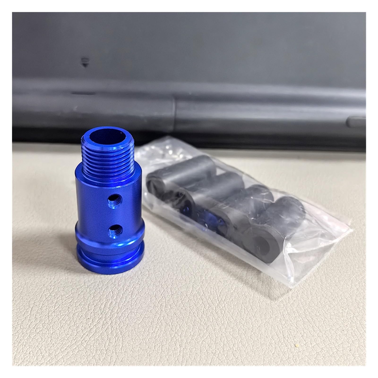 Schaltknauf Aluminium M18x1.5 Schaltknaufadapter Auto-Schalthebel-Ersatzkits Schalthebelanschluss für die meisten Fahrzeug-LKW Auto Schaltknauf(M18 Blue) von IUKMR