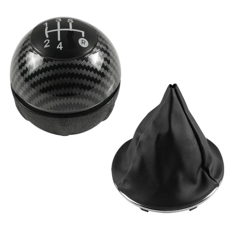 Schaltknauf Für FIAT 500 500C 2007 2008 2009 2010 2011 2012 2013 2014 2015 2016 2017 2018 Auto Schaltknauf Kopf Gamasche Boot Abdeckung Fall Auto Schaltknauf(2piece Carbon 5speed) von IUKMR