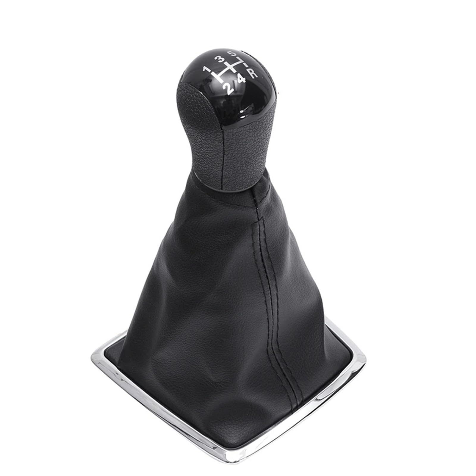 Schaltknauf Für Ford Für Focus MK2 2005 2006 2007 2008 5-Gang-Schaltknauf Hebel galvanisierter Griff Lederhülle Auto Schaltknauf(Schwarz) von IUKMR
