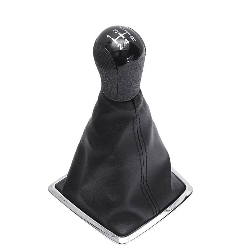 Schaltknauf Für Ford Für Focus MK2 2005 2006 2007 2008 5-Gang-Schaltknauf Hebel galvanisierter Griff Lederhülle Auto Schaltknauf(Schwarz) von IUKMR