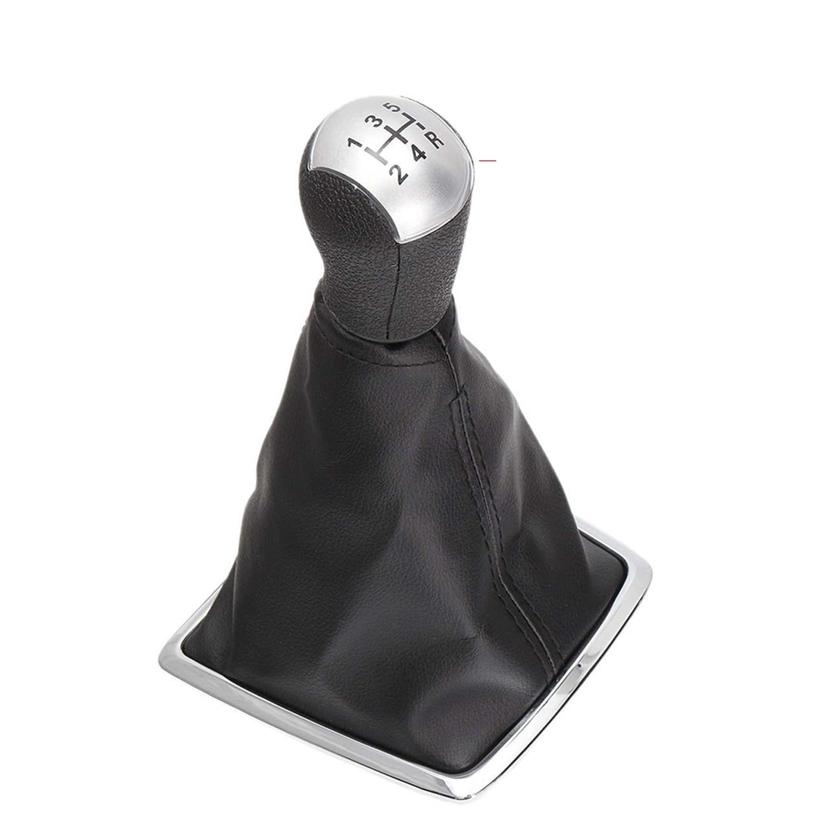 Schaltknauf Für Ford Für Focus MK2 2005 2006 2007 2008 5-Gang-Schaltknauf Hebel galvanisierter Griff Lederhülle Auto Schaltknauf(Silber) von IUKMR