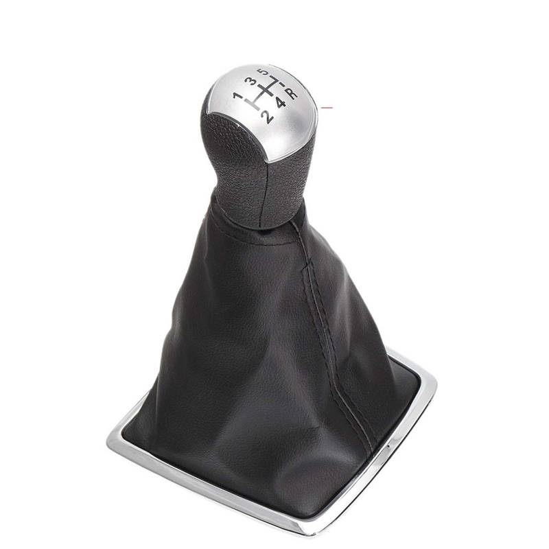 Schaltknauf Für Ford Für Focus MK2 2005 2006 2007 2008 5-Gang-Schaltknauf Hebel galvanisierter Griff Lederhülle Auto Schaltknauf(Silber) von IUKMR