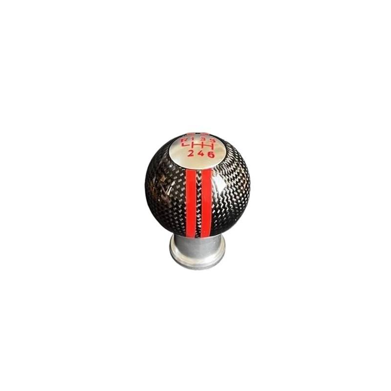 Schaltknauf Für Mazda MX-5 MX5 Schaltknauf Aluminium Gear Shift Ball Carbon Fiber Leder 5 6 Geschwindigkeit Auto Schaltknauf(RR6speed) von IUKMR