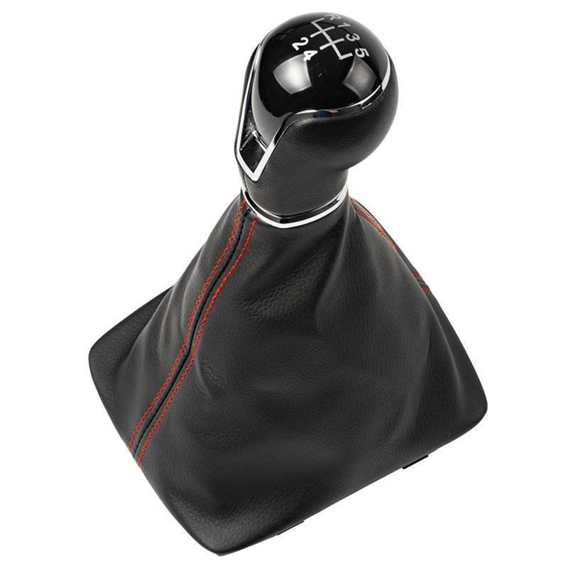 Schaltknauf Für Seat Für Leon III 3 MK3 2012-2020 Manueller 5/6-Gang-Schaltknaufkopfhebel-Stick-Stift-Ledergamaschen-Kofferraumabdeckung Auto Schaltknauf(B0525) von IUKMR