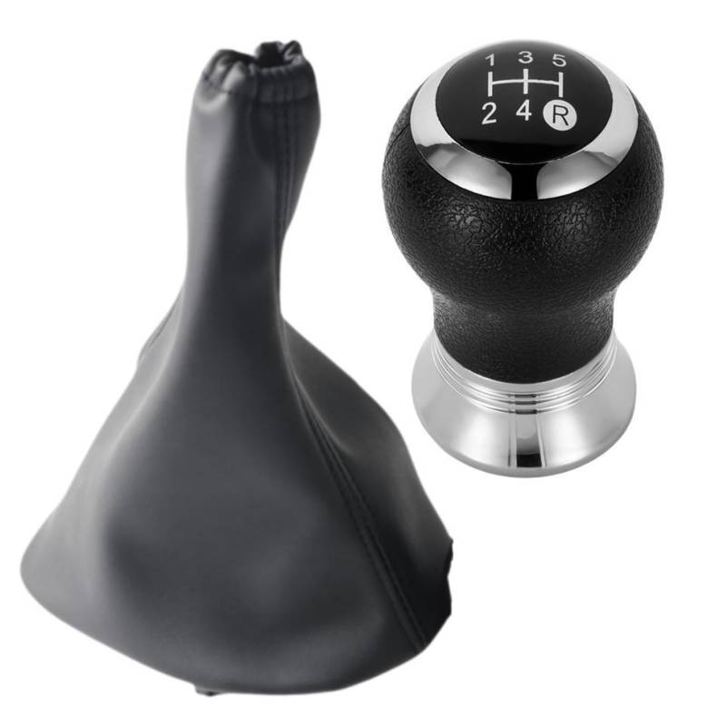 Schaltknauf Für Toyota Für Yaris II 2 MK2 2005-2011 Auto Schaltknauf Griff Schalthebel Stick Stift Gaitor Boot Abdeckung Auto Schaltknauf(5 Speed Black 2piece) von IUKMR