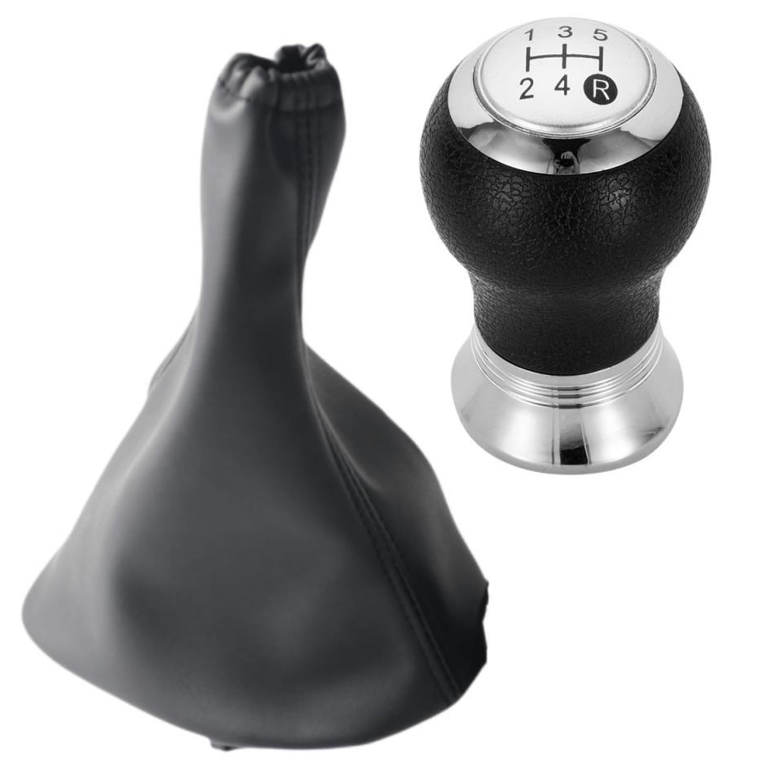 Schaltknauf Für Toyota Für Yaris II 2 MK2 2005-2011 Auto Schaltknauf Griff Schalthebel Stick Stift Gaitor Boot Abdeckung Auto Schaltknauf(5 Speed Silver 2piece) von IUKMR