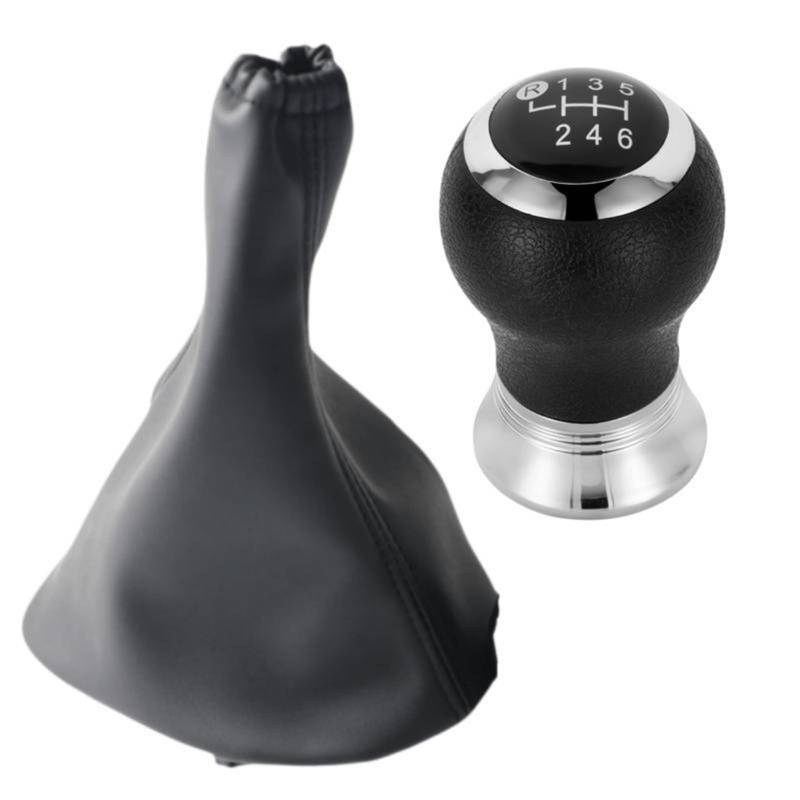 Schaltknauf Für Toyota Für Yaris II 2 MK2 2005-2011 Auto Schaltknauf Griff Schalthebel Stick Stift Gaitor Boot Abdeckung Auto Schaltknauf(6 Speed Black 2piece) von IUKMR