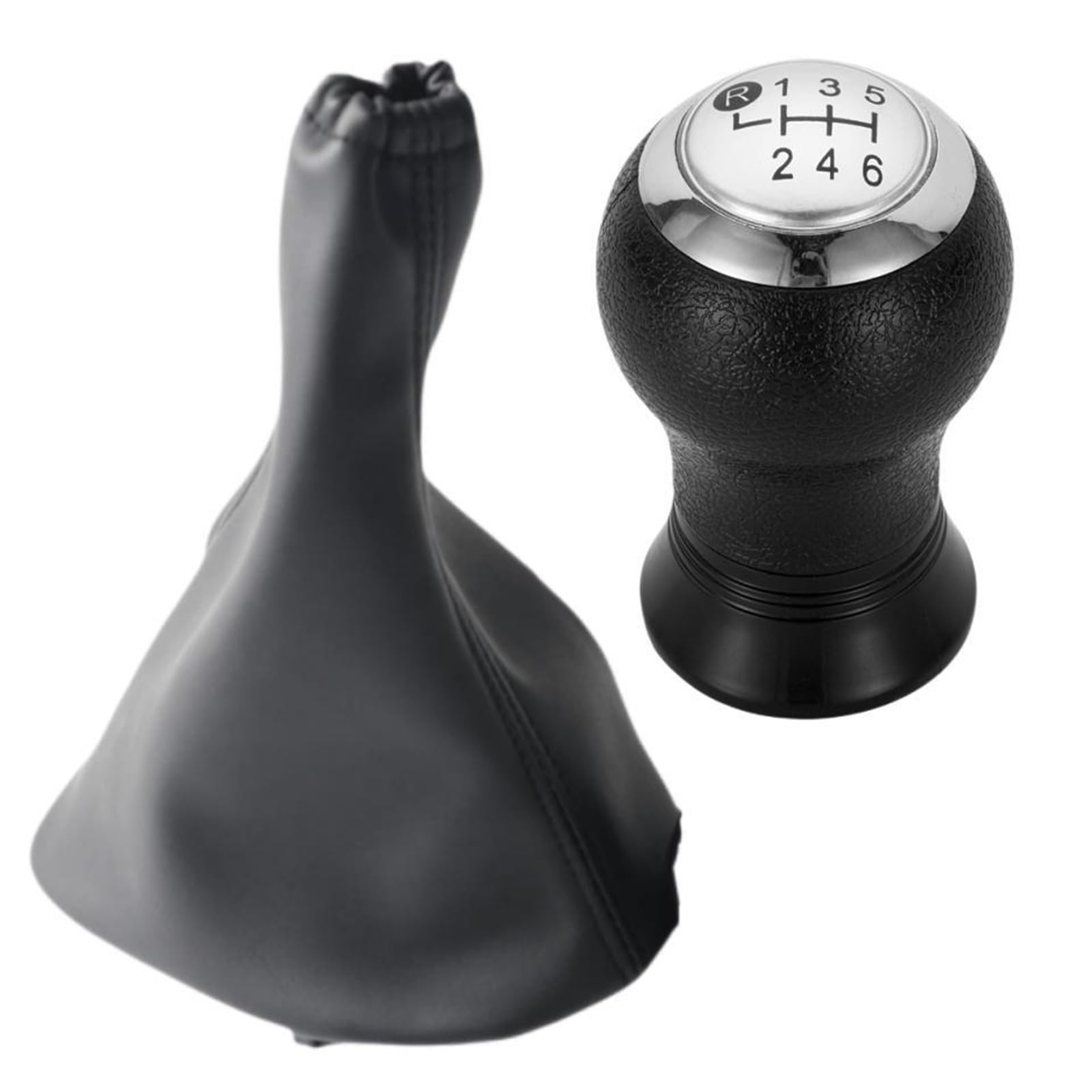 Schaltknauf Für Toyota Für Yaris II 2 MK2 2005-2011 Auto Schaltknauf Griff Schalthebel Stick Stift Gaitor Boot Abdeckung Auto Schaltknauf(6 Speed Silver 2piece) von IUKMR