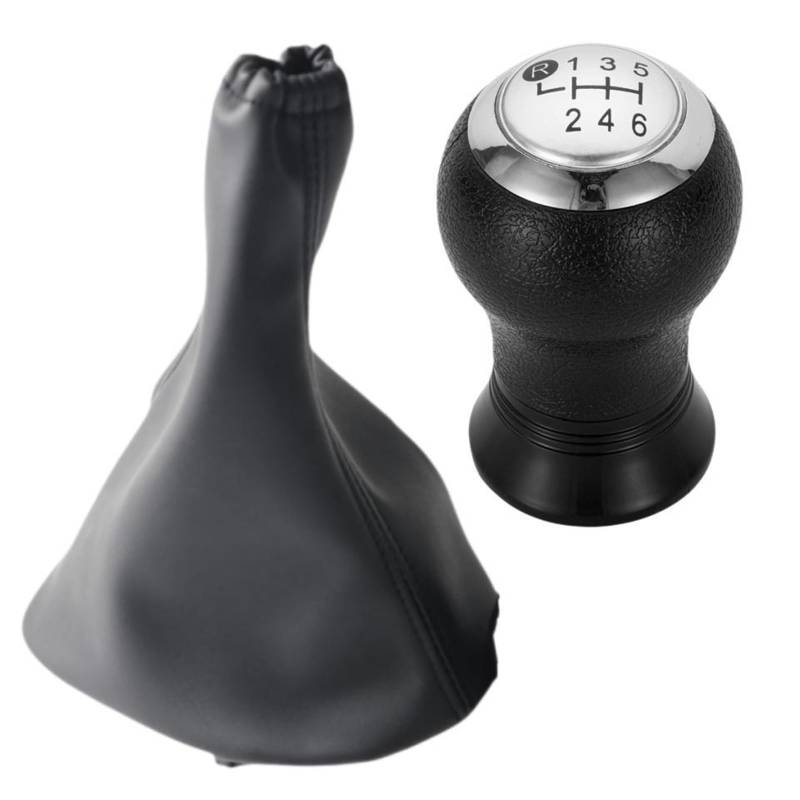 Schaltknauf Für Toyota Für Yaris II 2 MK2 2005-2011 Auto Schaltknauf Griff Schalthebel Stick Stift Gaitor Boot Abdeckung Auto Schaltknauf(6 Speed Silver 2piece) von IUKMR