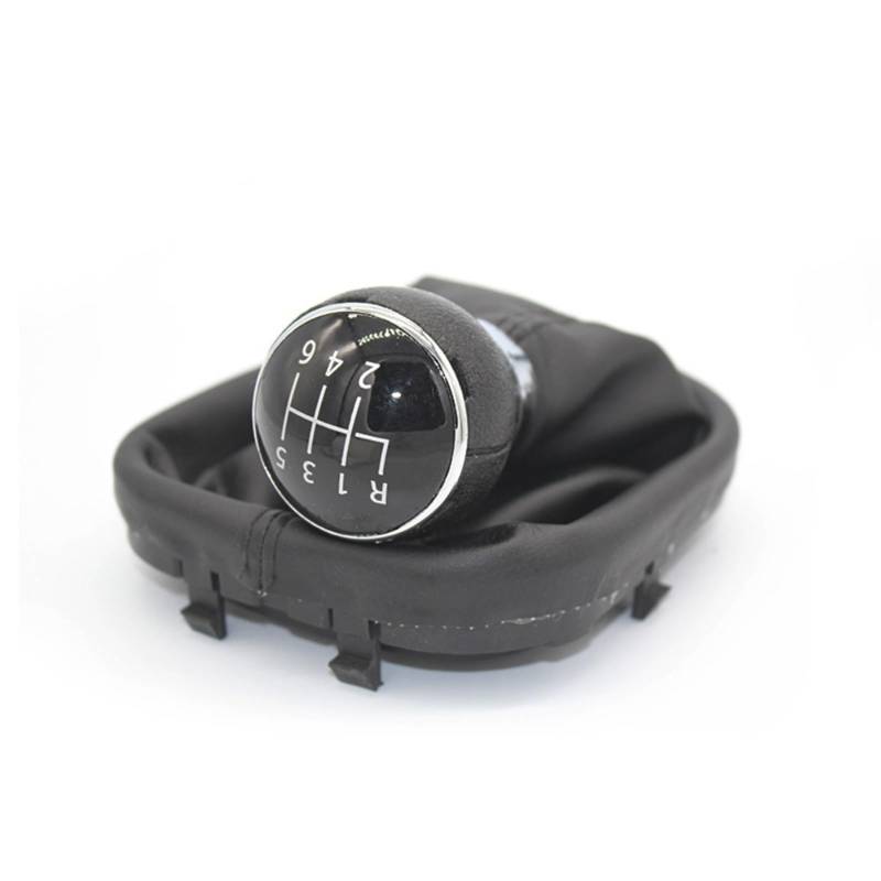 Schaltknauf Für VW Für Caddy 2 II MK2 Für Touran Schaltknauf Hebel Stick Boot Abdeckung Schwarz 2004 2005 2006 2007 2008 2009 Auto Schaltknauf(6 Speed) von IUKMR