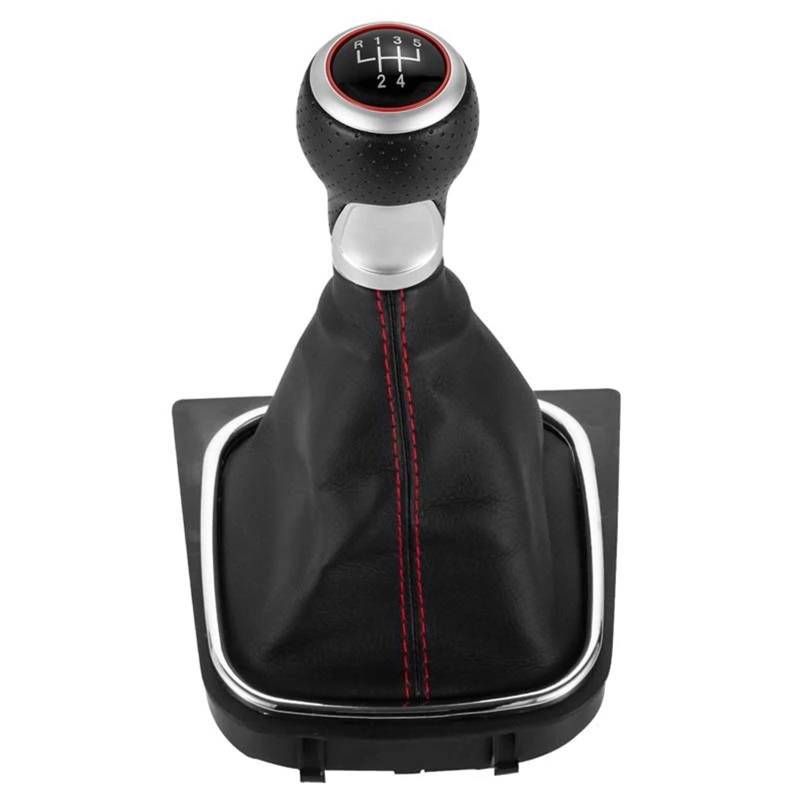 Schaltknauf Für VW Für Golf 5 6 MK5 MK6 R32 Für GTI 04-09 Für Scirocco 2009 Auto-Schaltknauf Stick Knob Handball Hebel Shifter Auto Schaltknauf(Red Line 5 Speed) von IUKMR