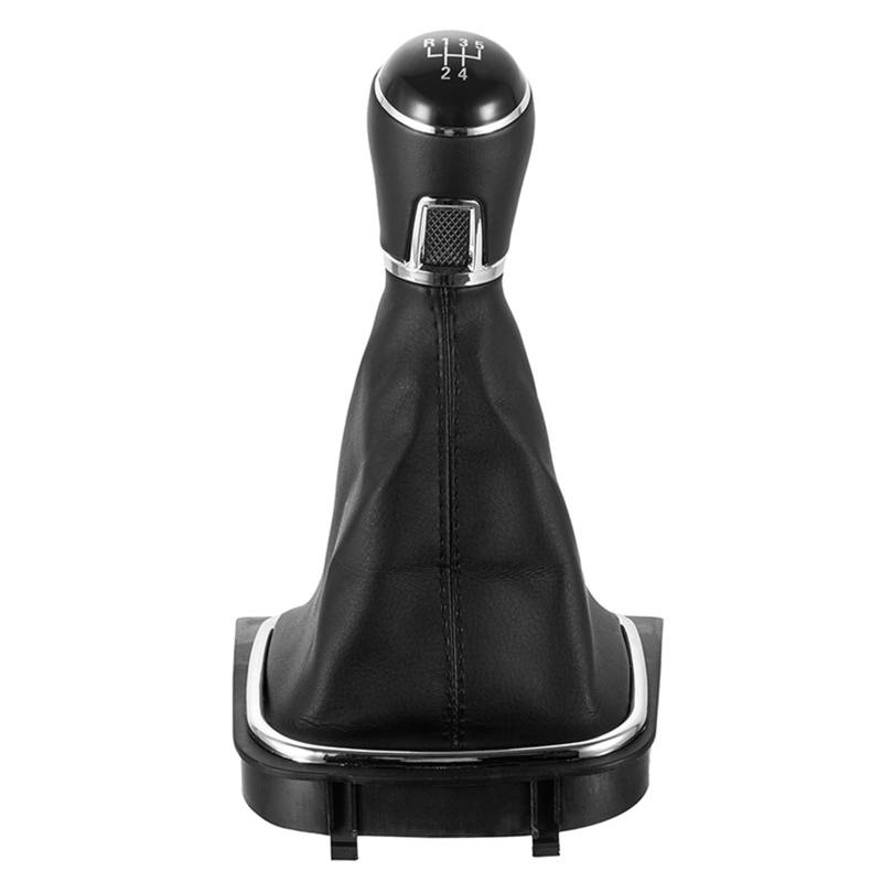 Schaltknauf Für VW Für Golf 6 5 Für Kaninchen Für Jetta MK5 MK6 2004-2014 MT Hebel Griff Getriebe Stick Schaltknauf Auto Schaltknauf(5 Leather Black) von IUKMR