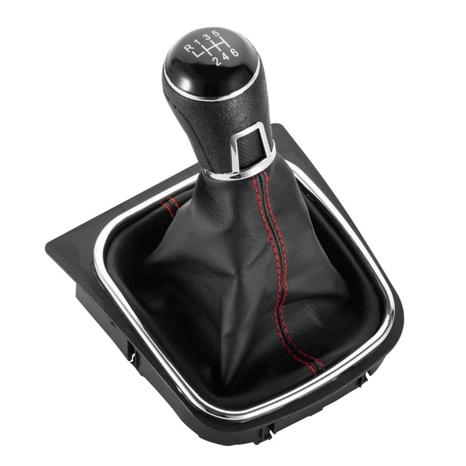 Schaltknauf Für VW Für Golf 6 5 Für Kaninchen Für Jetta MK5 MK6 2004-2014 MT Hebel Griff Getriebe Stick Schaltknauf Auto Schaltknauf(6 Plastic red) von IUKMR