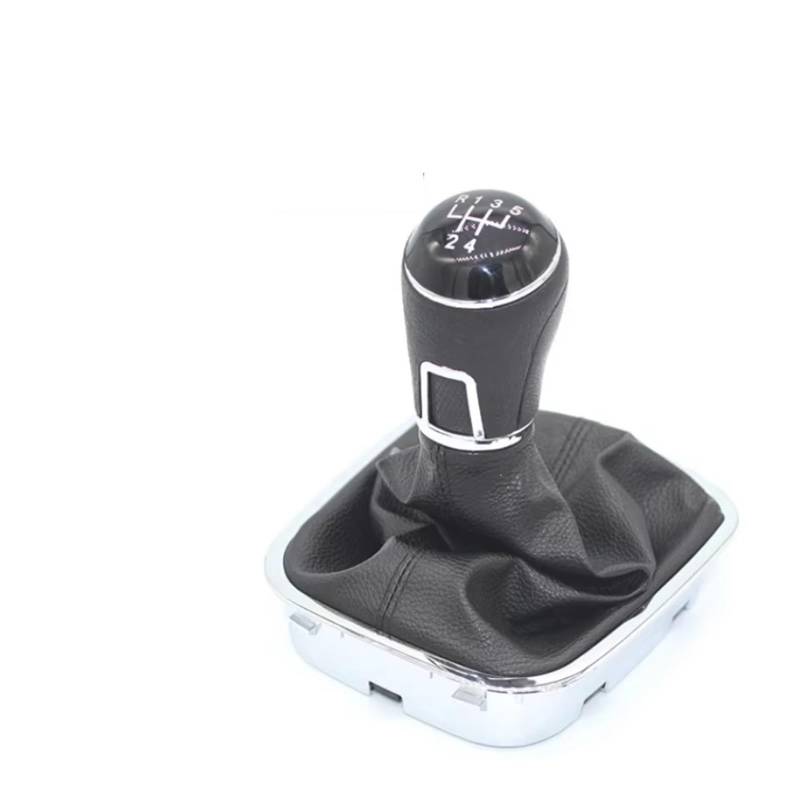 Schaltknauf Für VW Für Polo 6C 2015 2016 2017 2018 5-Gang/6-Gang-Schalthebel Schaltknauf mit Ledermanschette Auto Schaltknauf(5 Speed) von IUKMR