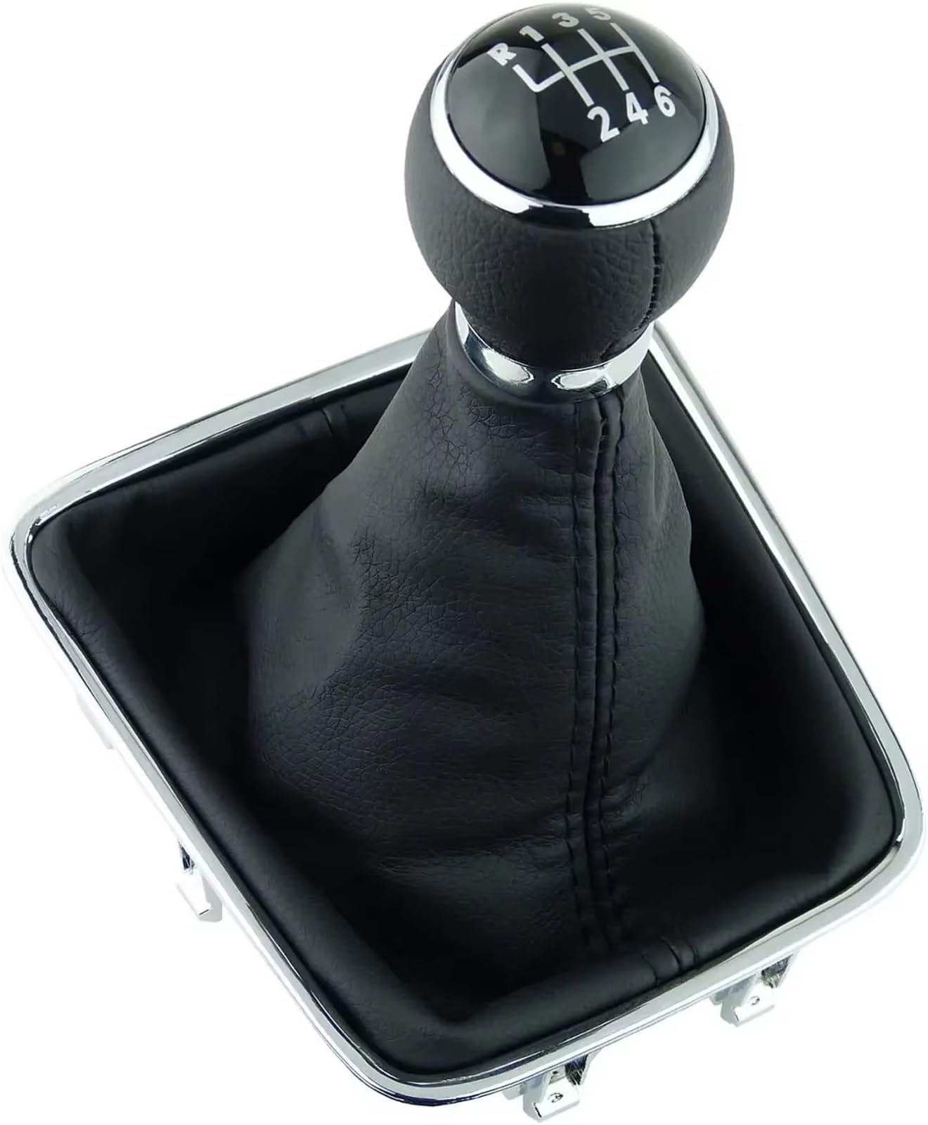 Schaltknauf Für VW Für Tiguan 2007 2008 2009 2010 2011 Autohandbuch 5/6-Gang-Schaltknauf mit schwarzem Kofferraumdeckel Auto Schaltknauf(6 Speed) von IUKMR