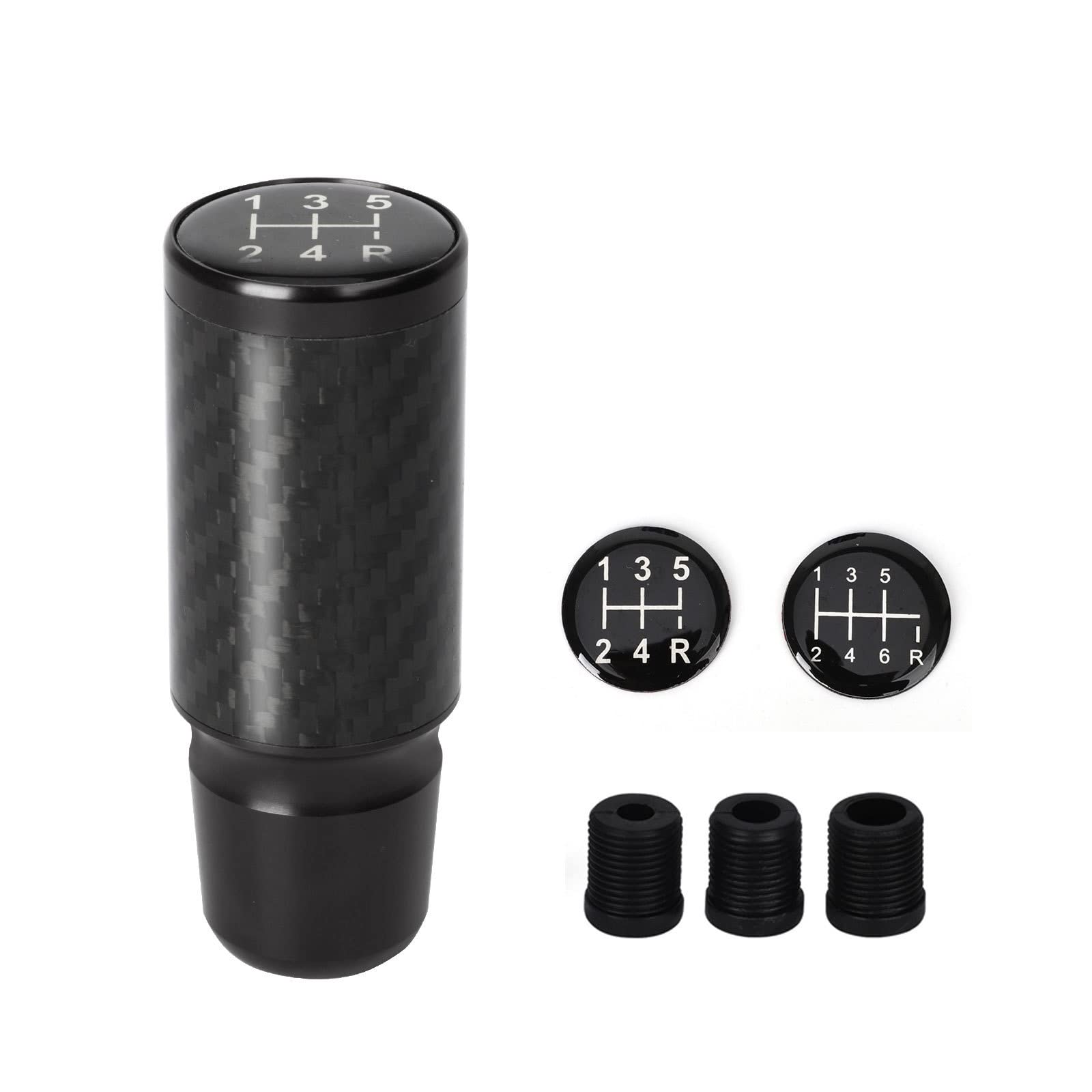 Schaltknauf Geschwindigkeit Auto Schaltknauf Universal Real Carbon M8 M10 M12 Für Manuelle Übertragung Getriebe Schalthebel Knopf Schalthebel Auto Schaltknauf(Schwarz) von IUKMR