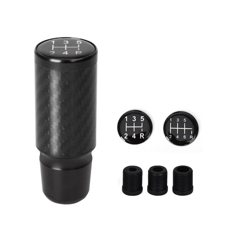 Schaltknauf Geschwindigkeit Auto Schaltknauf Universal Real Carbon M8 M10 M12 Für Manuelle Übertragung Getriebe Schalthebel Knopf Schalthebel Auto Schaltknauf(Schwarz) von IUKMR