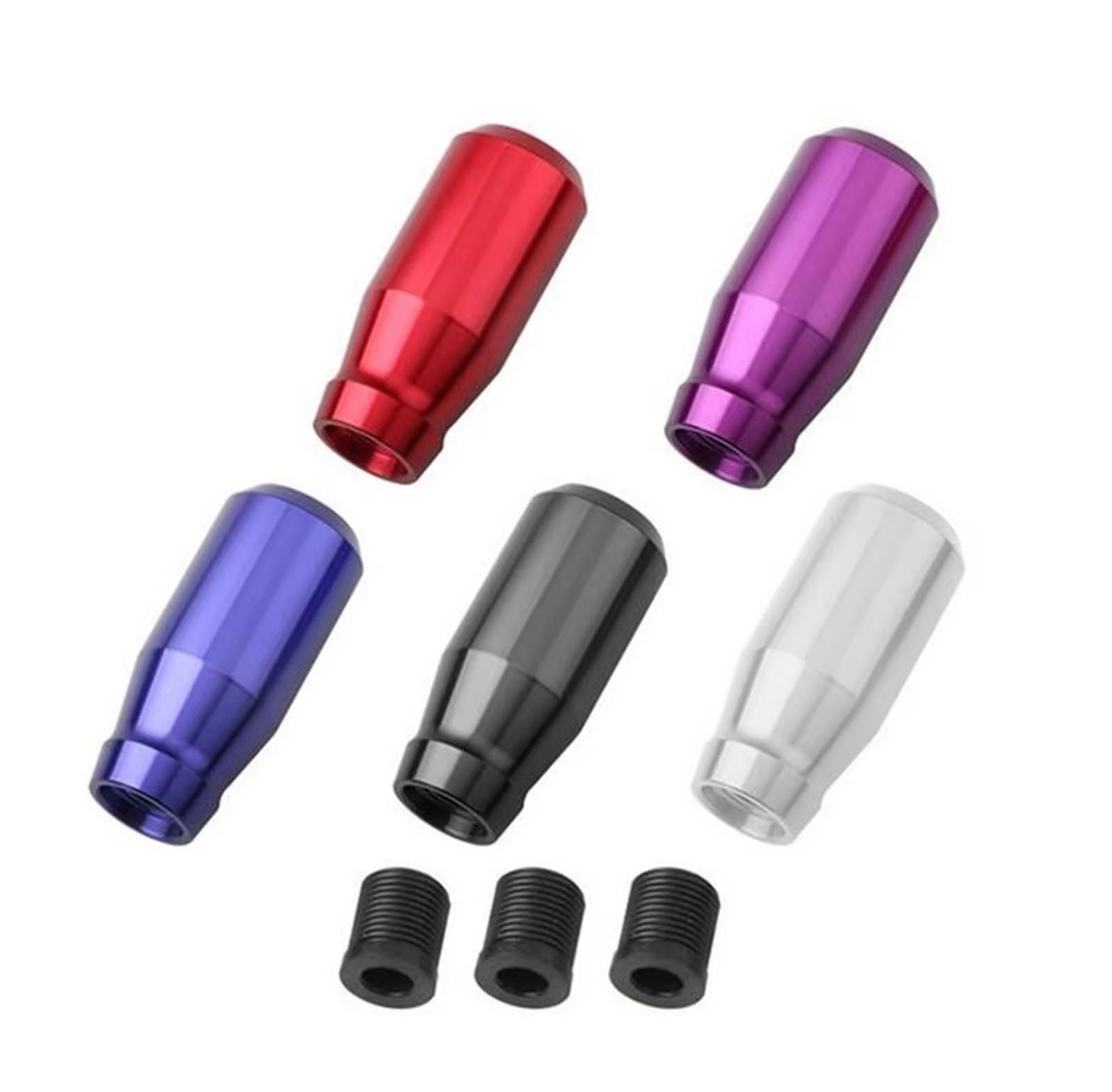 Schaltknauf Universal Auto 5 Farben Aluminium Aluminium Manuelle Schaltknauf Stick Gearstick Shift Shifter Schaltknauf Auto Schaltknauf(Silber) von IUKMR