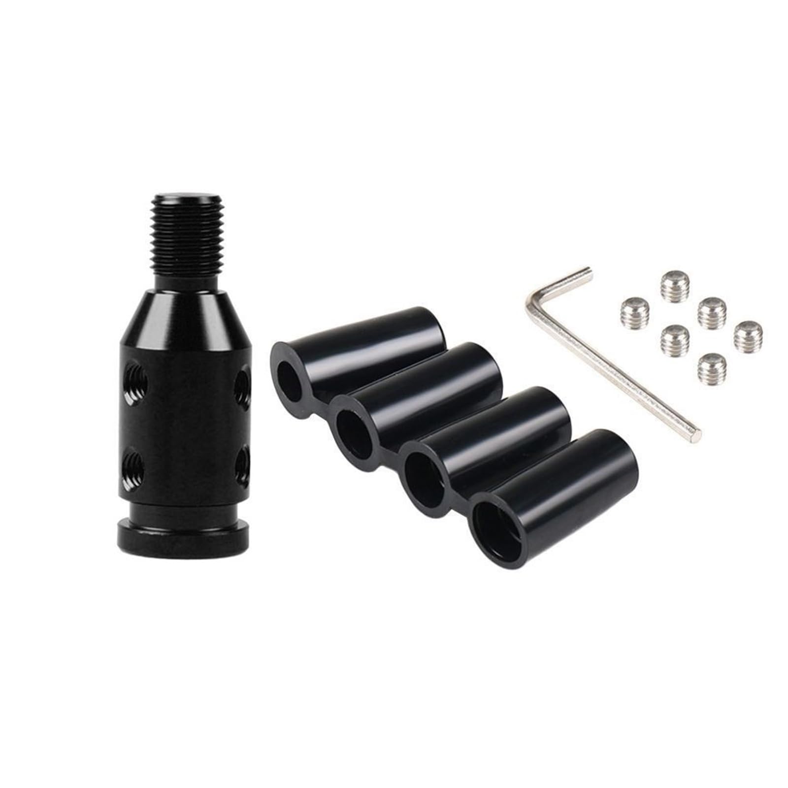 Schaltknauf Universal Auto Auto Aluminium Schaltknauf Adapter Für Nicht Gewinde Schalthebel M10x1.5/M12x1.25 SK-1054 Auto Schaltknauf(CN-M10x1.5 Black) von IUKMR