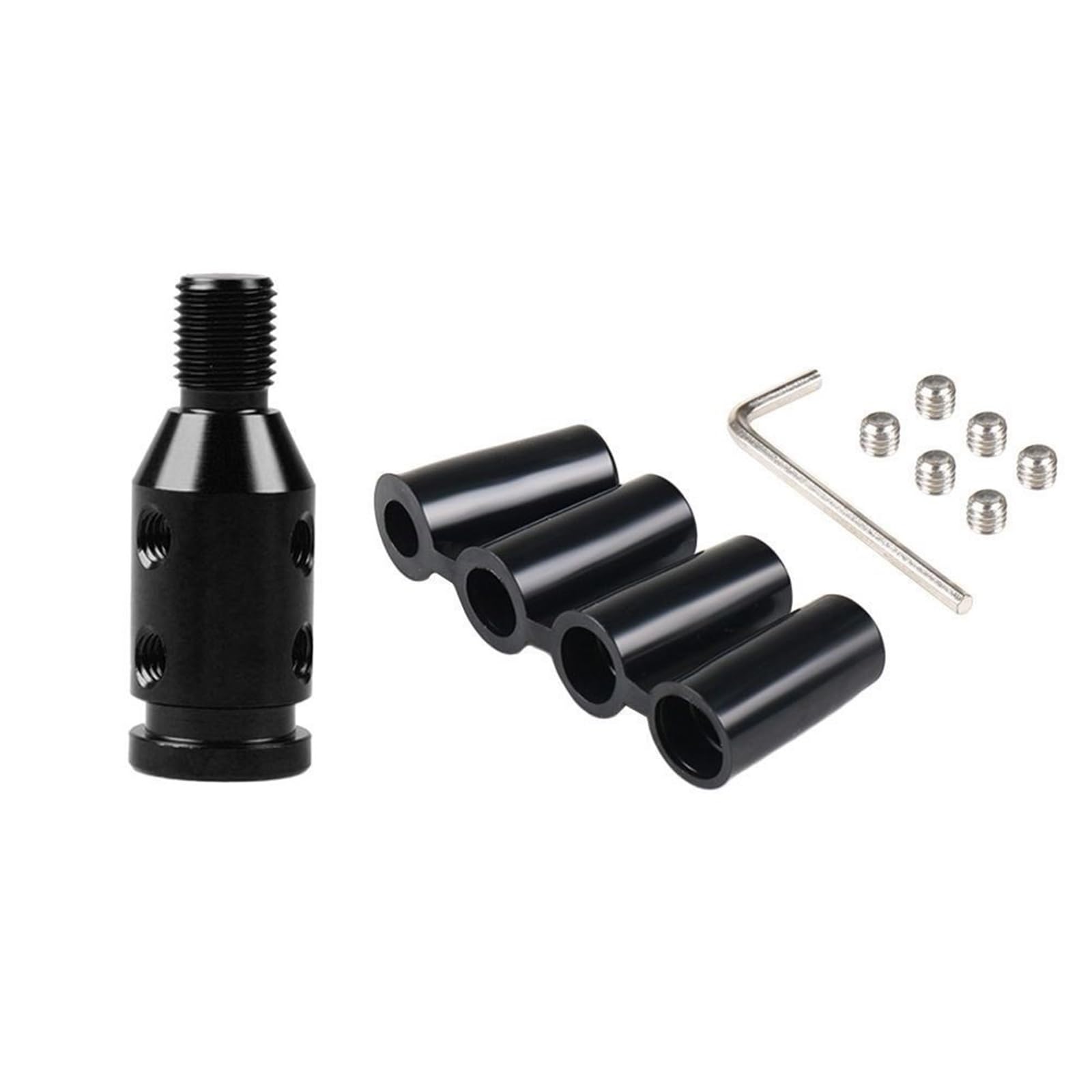 Schaltknauf Universal Auto Auto Aluminium Schaltknauf Adapter Für Nicht Gewinde Schalthebel M10x1.5/M12x1.25 SK-1054 Auto Schaltknauf(CN-M12x1.25 Black) von IUKMR