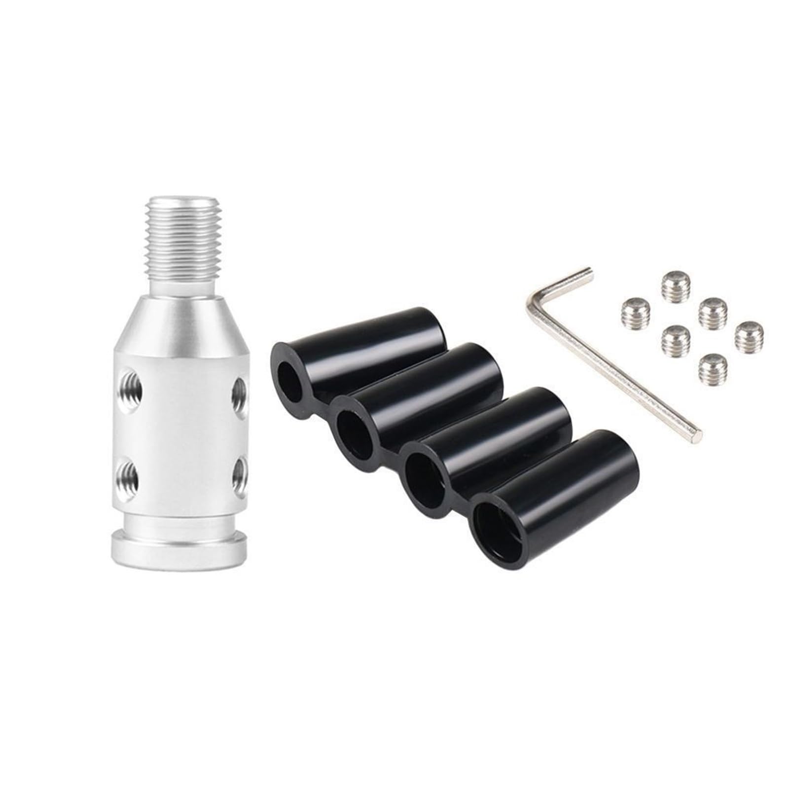 Schaltknauf Universal Auto Auto Aluminium Schaltknauf Adapter Für Nicht Gewinde Schalthebel M10x1.5/M12x1.25 SK-1054 Auto Schaltknauf(CN-M12x1.25 Silver) von IUKMR