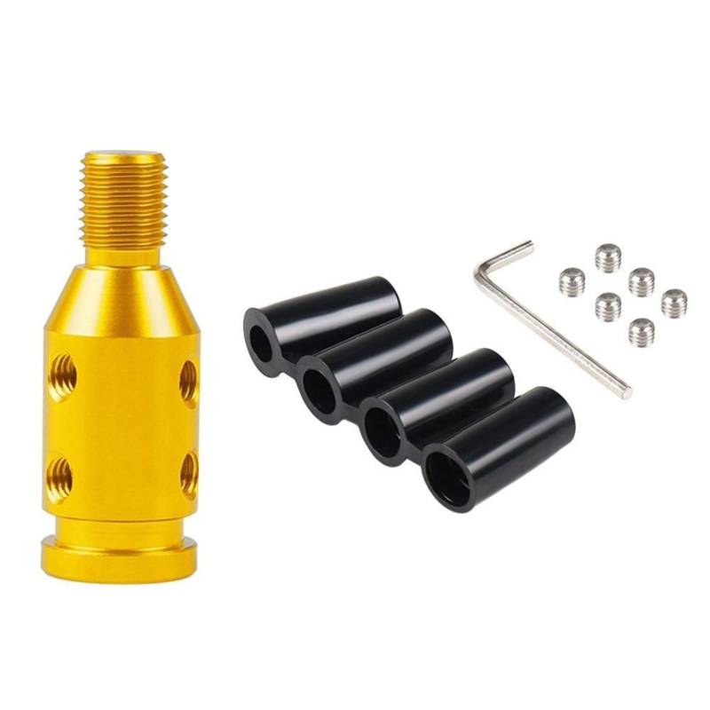 Schaltknauf Universal Auto Auto Aluminium Schaltknauf Adapter Für Nicht Gewinde Schalthebel M10x1.5/M12x1.25 SK-1054 Auto Schaltknauf(CN-M12x1.25 Yellow) von IUKMR