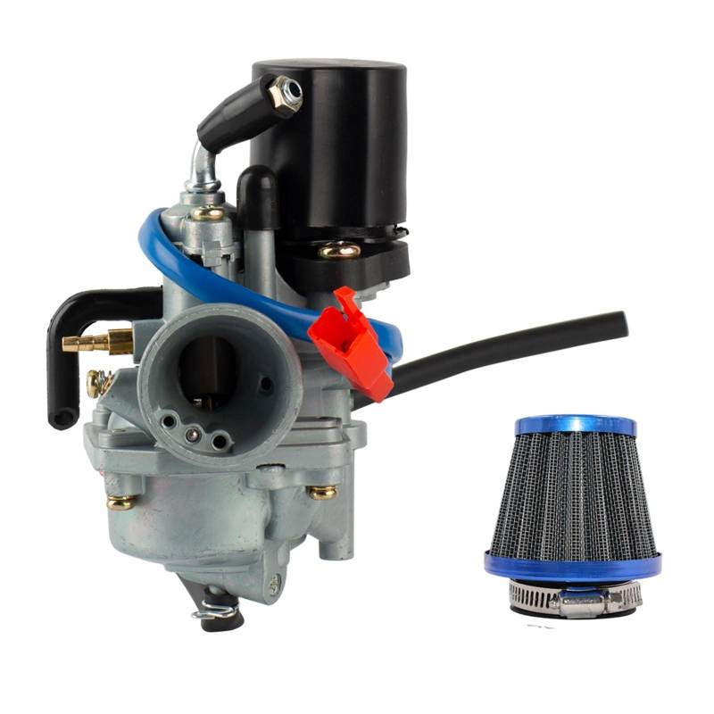 Vergaser Motorrad 19mm Vergaser Mit Luftfilter Für Jog 50cc 90cc Für JOG90 Moped 2 Takt Für 1E40QMB Für 1PE40QMB für 1E50QMG Motorrad Carb(Blue Set) von IUKMR