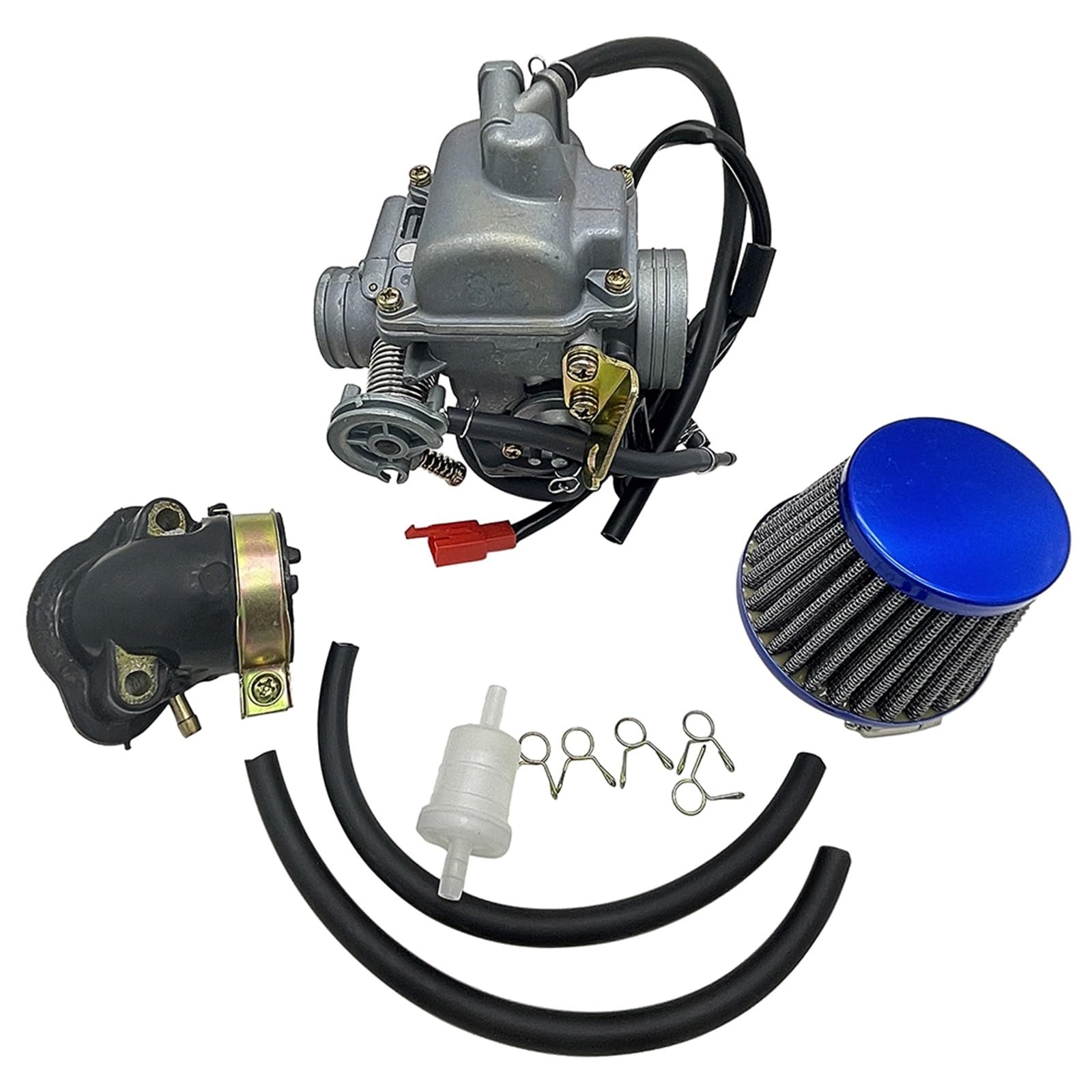 Vergaser Motorrad Teile Vergaser GY6 Für PD24J Mit Ansaugkrümmer 125cc 150cc Fit Roller Für ATV Go Kart Roller 125cc für PD24J Motorrad Carb(1 Satz) von IUKMR