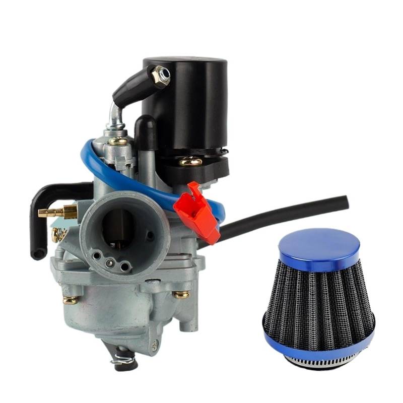 Vergaser Vergaser Für Jog 50 Für Jog50 50cc Für JOG90 Für PZ19J 19mm 2 Takt Für 1E40QMB Motorrad Roller Vergaser mit Luftfilter Motorrad Carb(Set Blue) von IUKMR