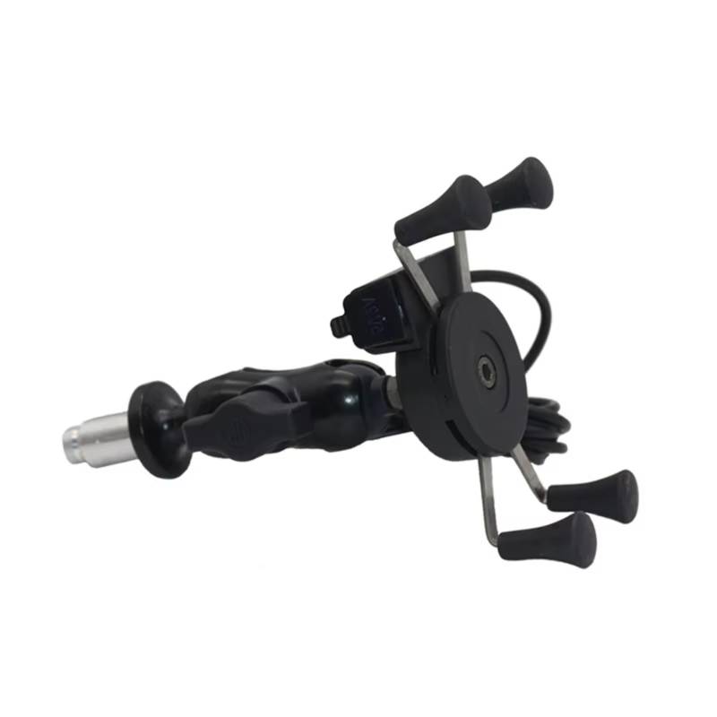 Handyhalterung Fahrrad Motorrad Telefon Halter Gabel Vorbau Montieren GPS Navigation Halterung mit USB Ladegerät Handyhalter Fahrrad(with USB Charger) von IUKMRT