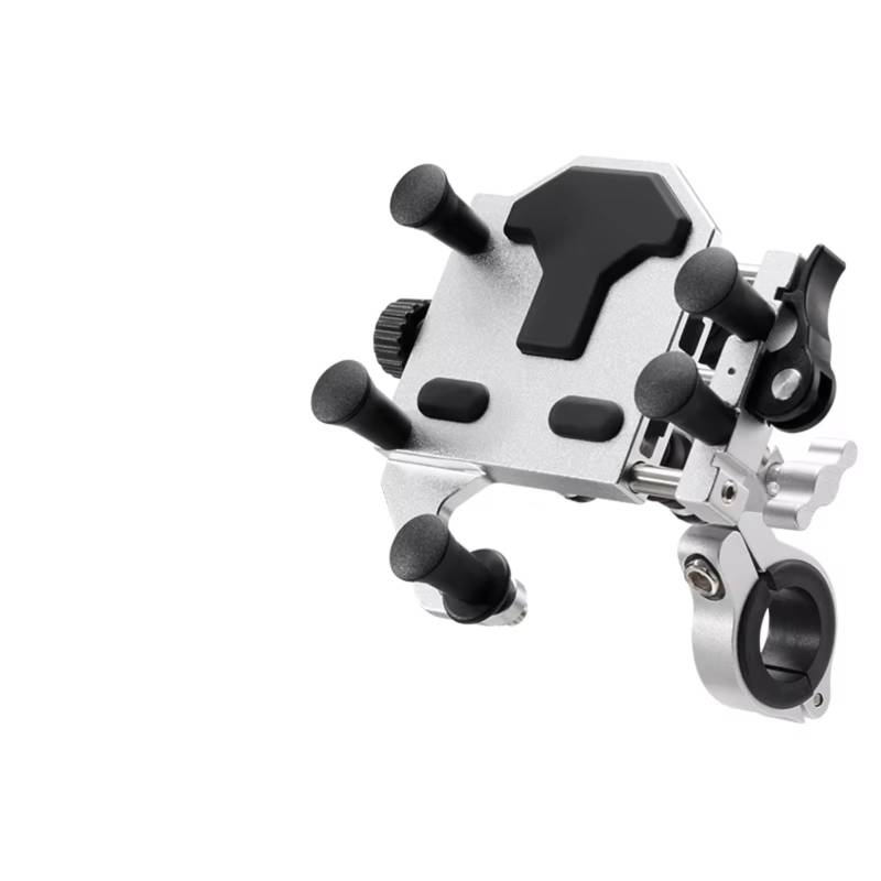 Handyhalterung Fahrrad Universal Motorrad Telefon Stehen 2025 360 ° Dreh Einstellbar Motos Navigation Halterung Handyhalter Fahrrad(H69 Silvery) von IUKMRT