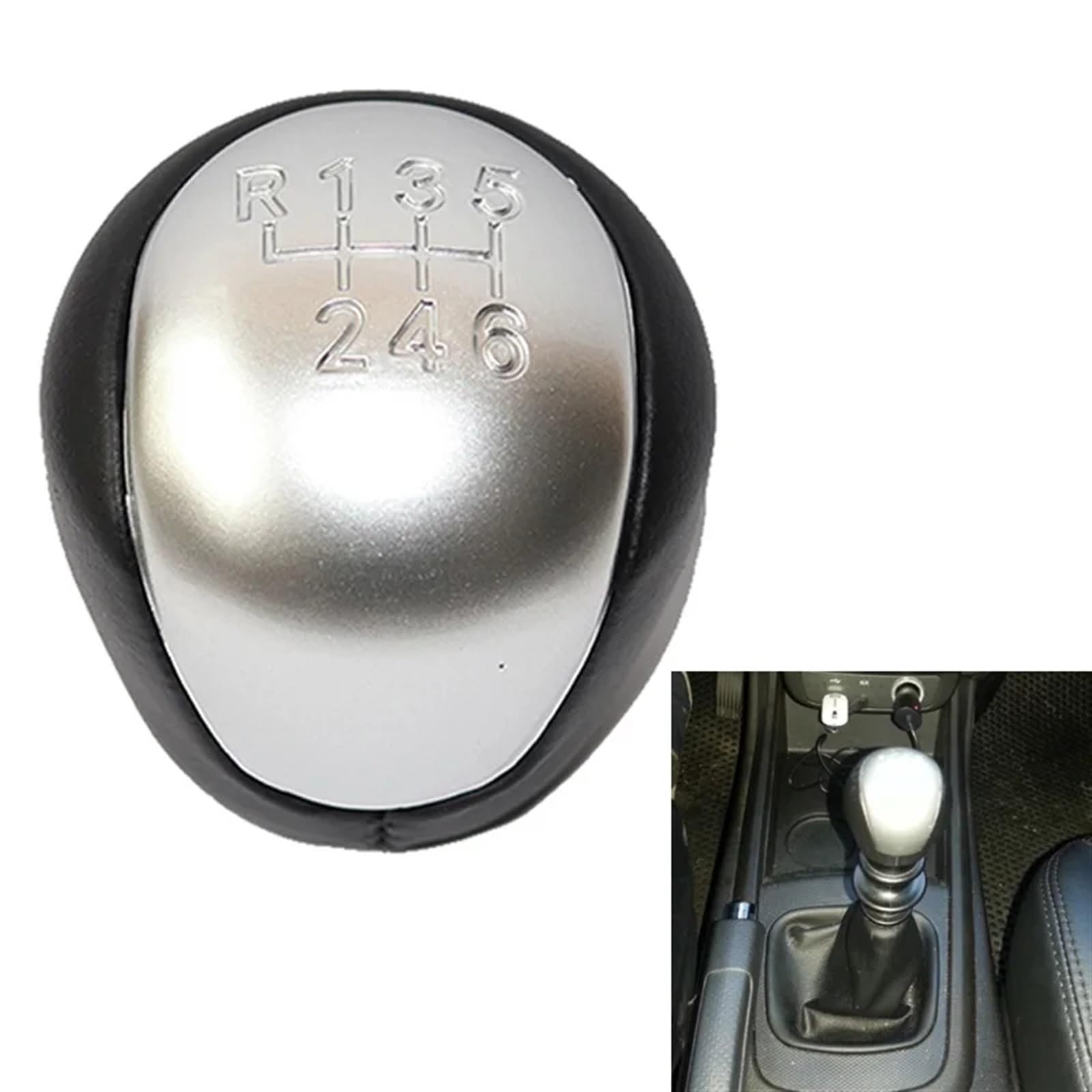 IUKMRT Schaltknauf Für SsangYong Für Actyon Für Korando 6 Gang Manuelle Chrom Leder Auto Schalthebel Schaltknauf Getriebe Schaltknauf Boot Auto Schaltknauf IUKMRT Schaltknauf Für SsangYong Für Actyon Für Korando 6 Gang Manuelle Chrom Leder Auto Schalthebel Schaltknauf Getriebe Schaltknauf Boot Auto Schaltknauf von IUKMRT