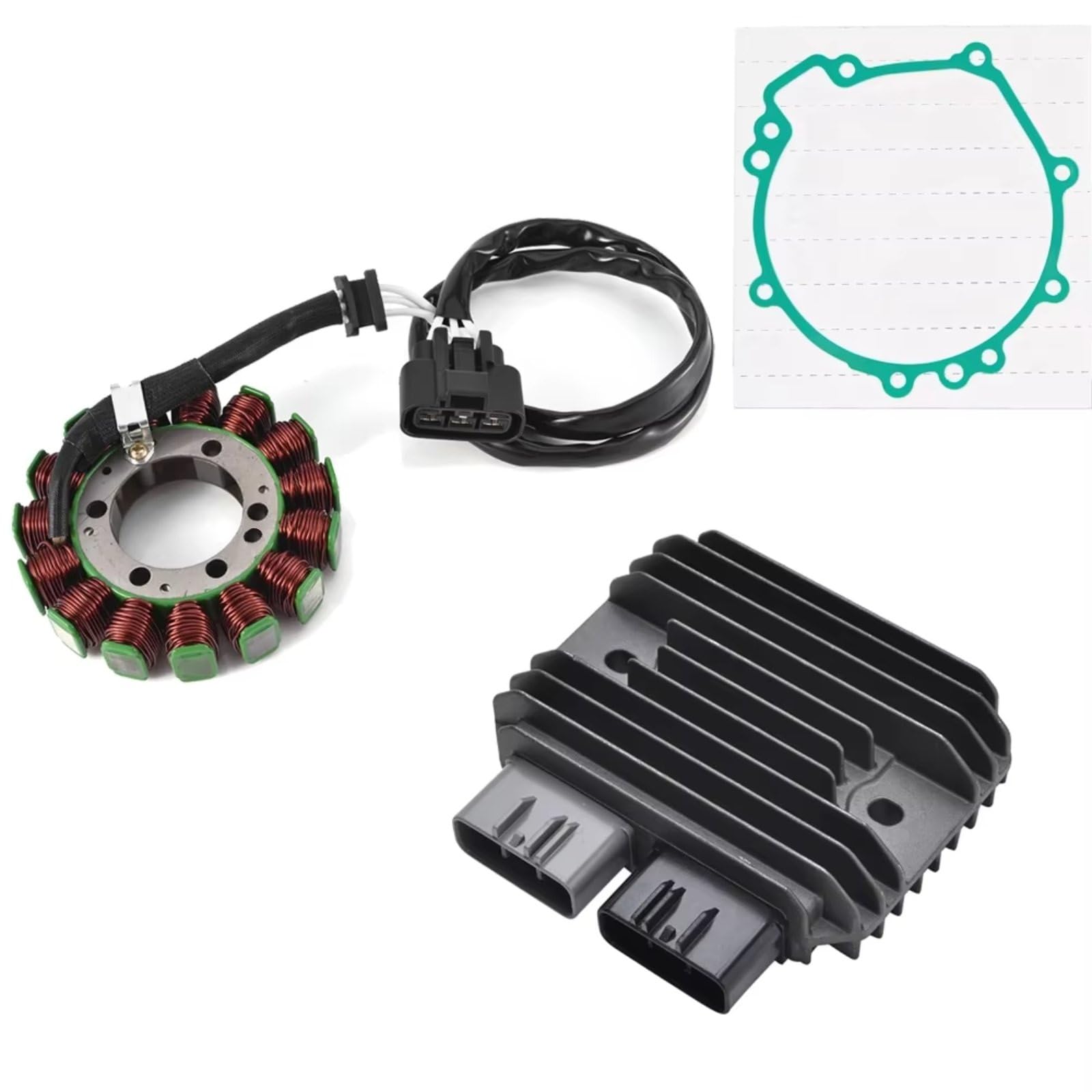 IUKMRT Stator Zündspule Für Kawasaki Für Ninja Für ZX10R Für ZX-10R ZX1000 2008 2009 Mit Dichtung Motor Stator Spule + Spannungsreglergleichrichter Zündstatorspule(A) von IUKMRT